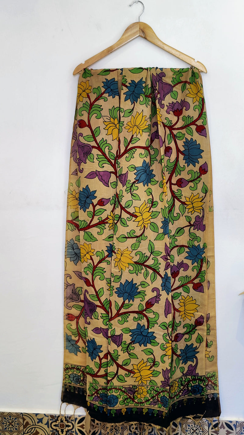 CHENNURI SILK PEN KALAMKARI DUPATTA