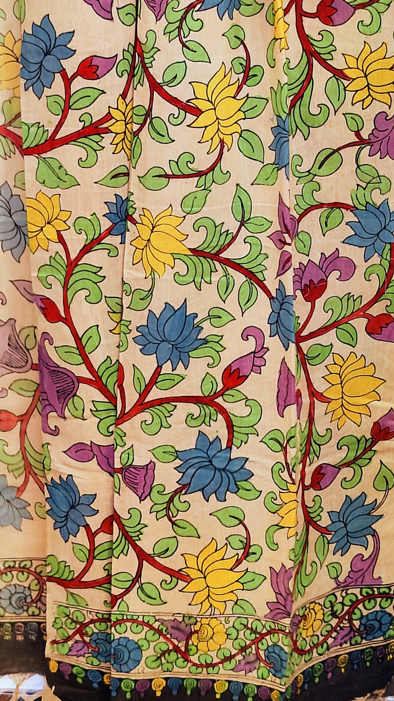 CHENNURI SILK PEN KALAMKARI DUPATTA