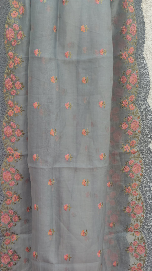 GREY BANARSI ORGANZA DUPATTA