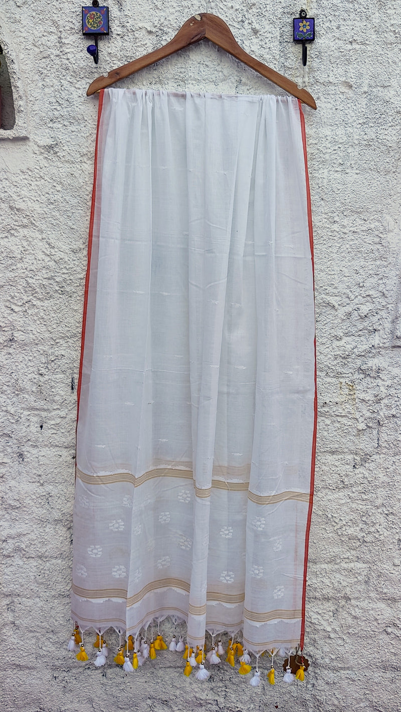 WHITE JAMDANI DUPATTA