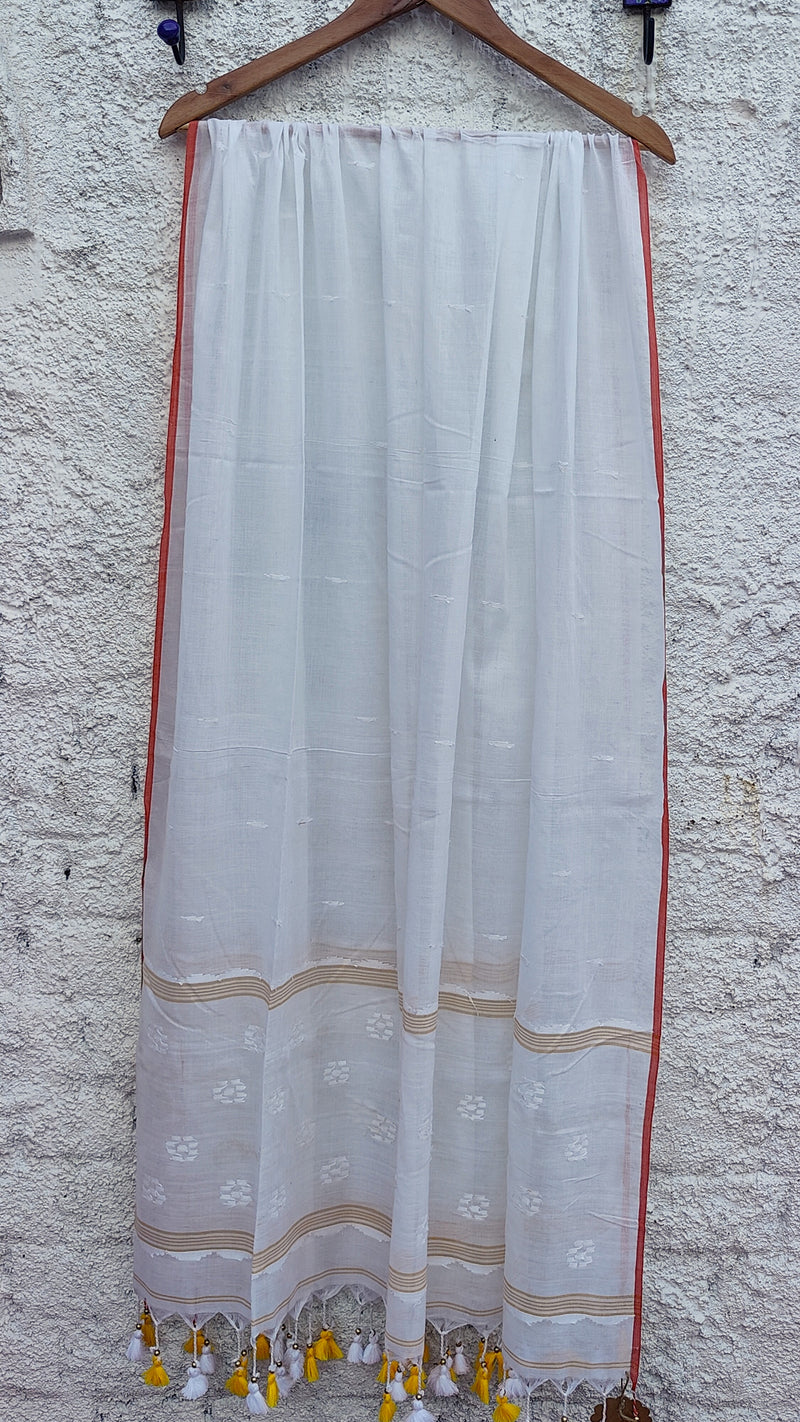 WHITE JAMDANI DUPATTA