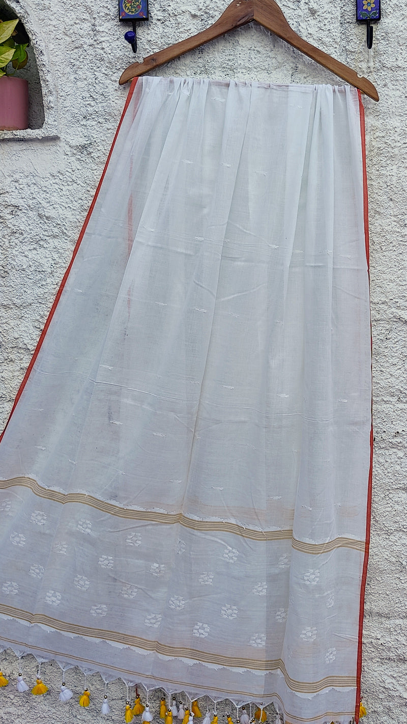 WHITE JAMDANI DUPATTA