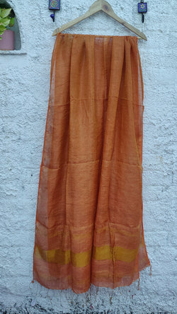 RUST LINEN ZARI DUPATTA