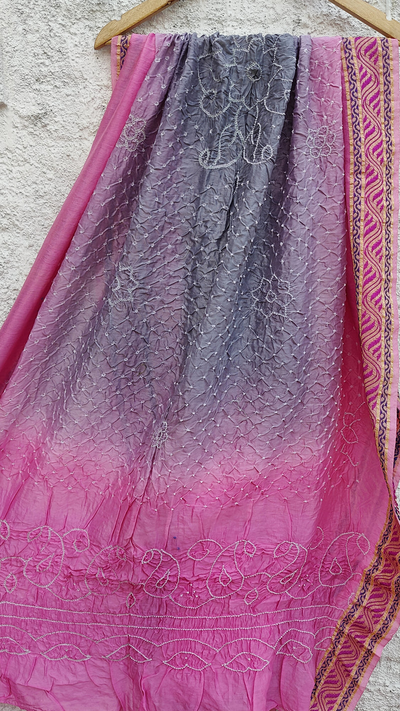 PINK CHANDERI BANDHINI DUPATTA