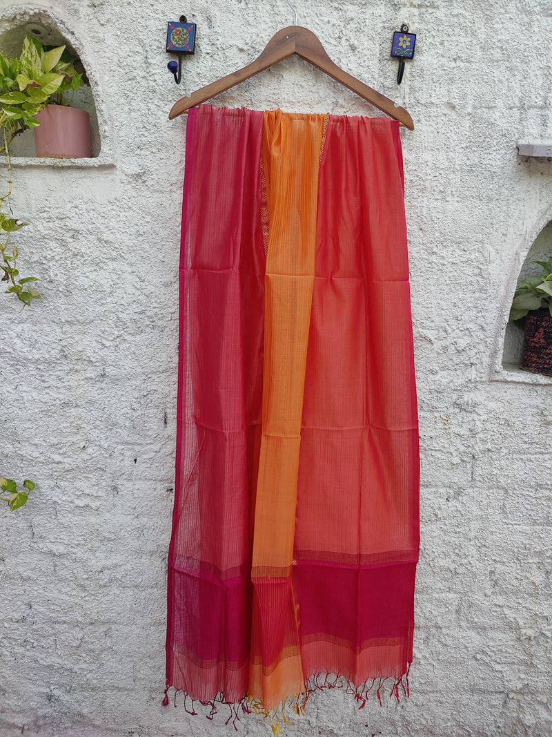 DUAL TONE MAHESHWARI SILK DUPATTA