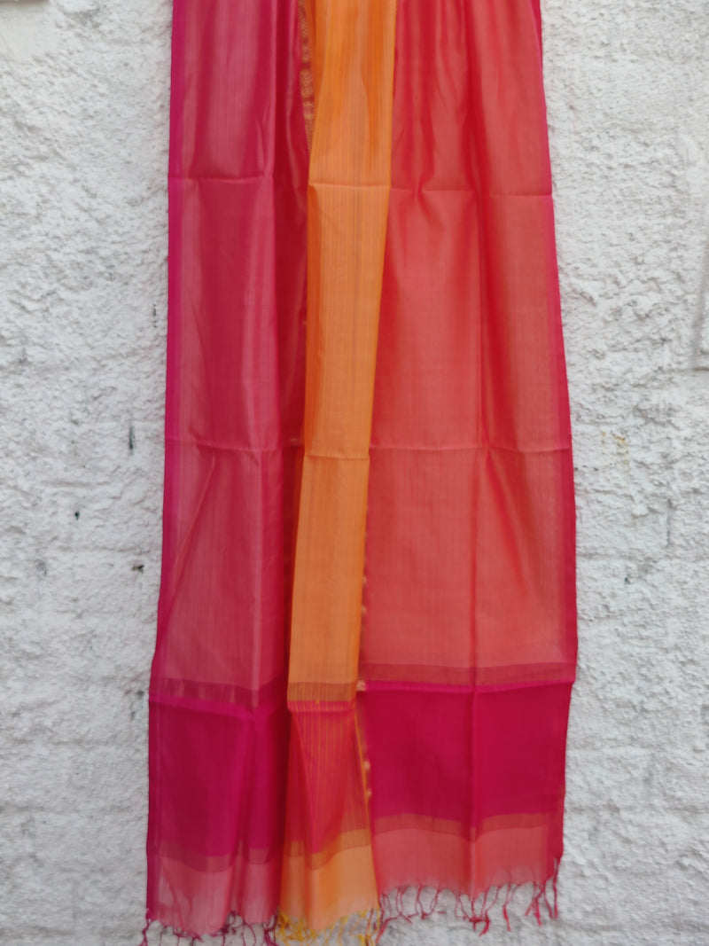 DUAL TONE MAHESHWARI SILK DUPATTA