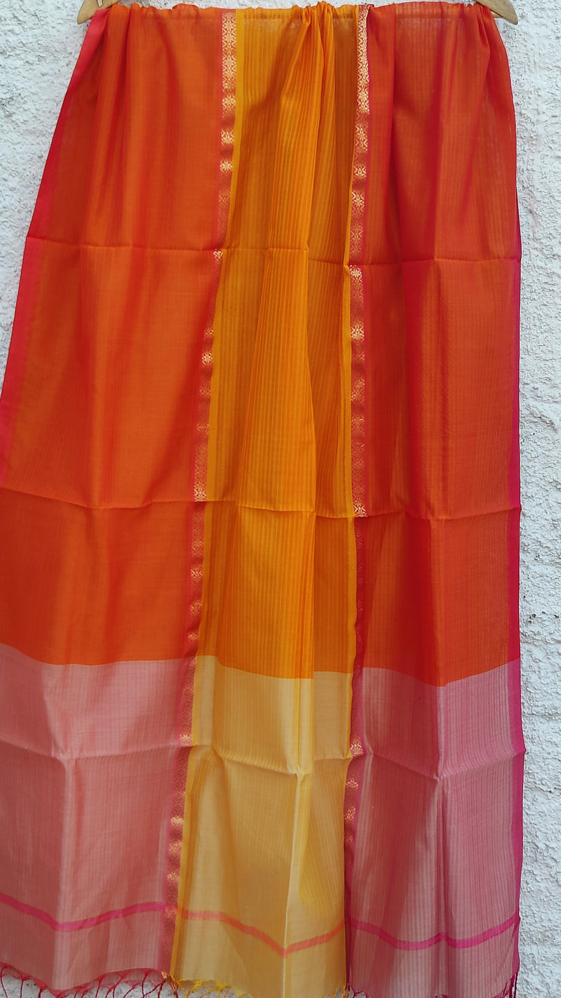 DUAL TONE MAHESHWARI SILK DUPATTA