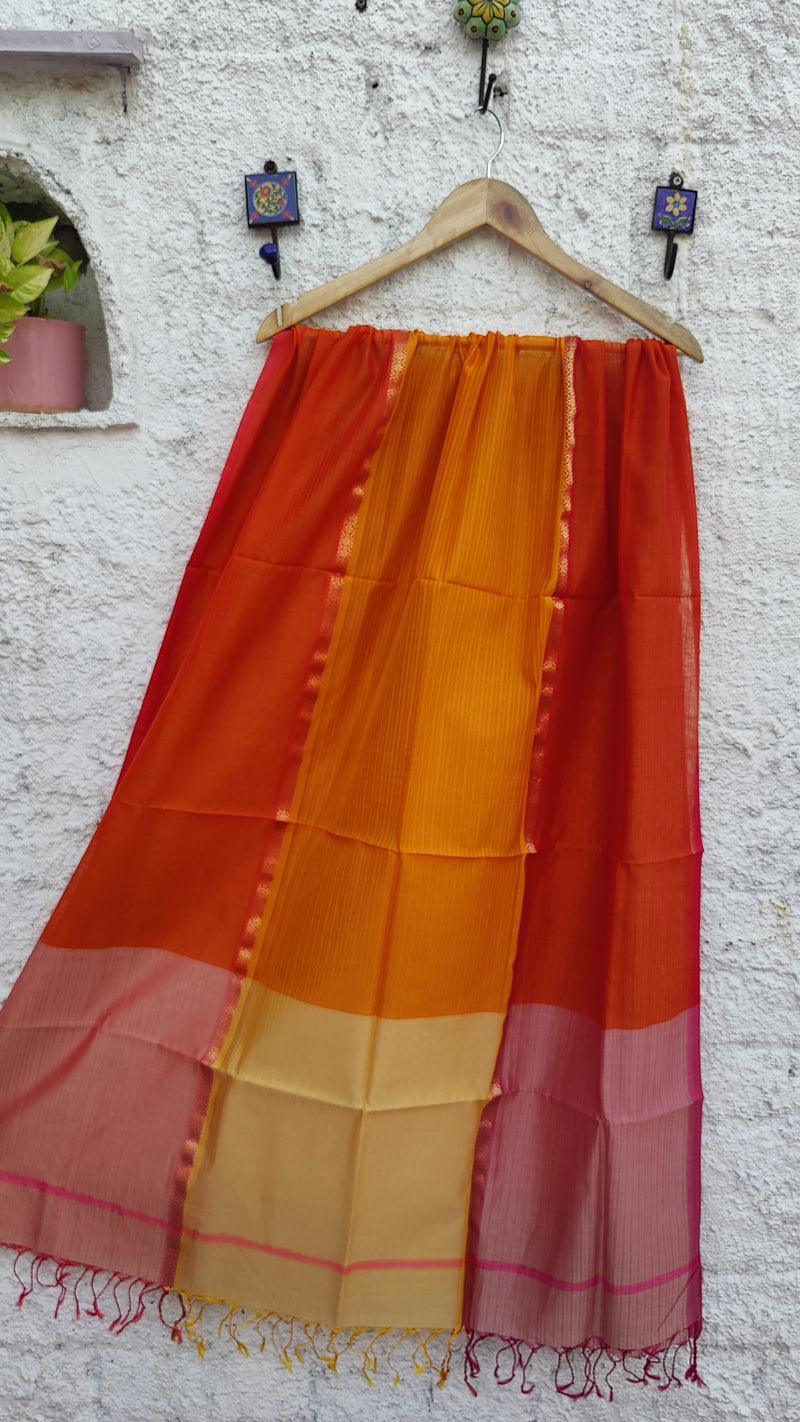 DUAL TONE MAHESHWARI SILK DUPATTA