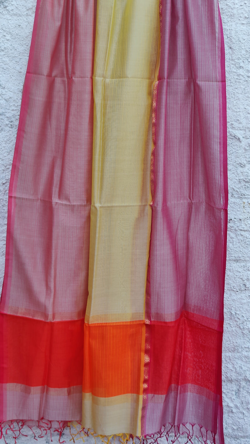 DUAL TONE MAHESHWARI SILK DUPATTA