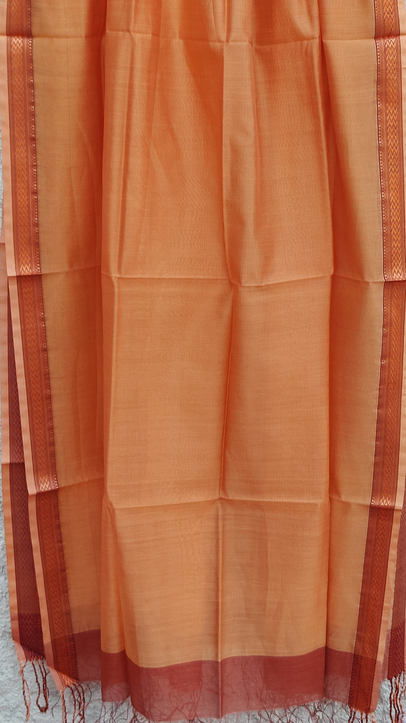 DULL RUST MAHESHWARI SILK DUPATTA