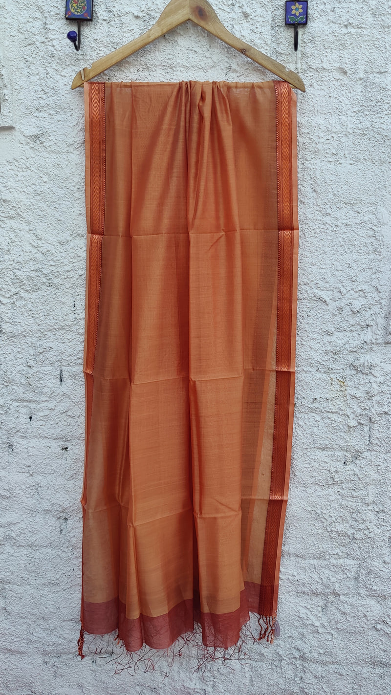 RUST MAHESHWARI SILK DUPATTA