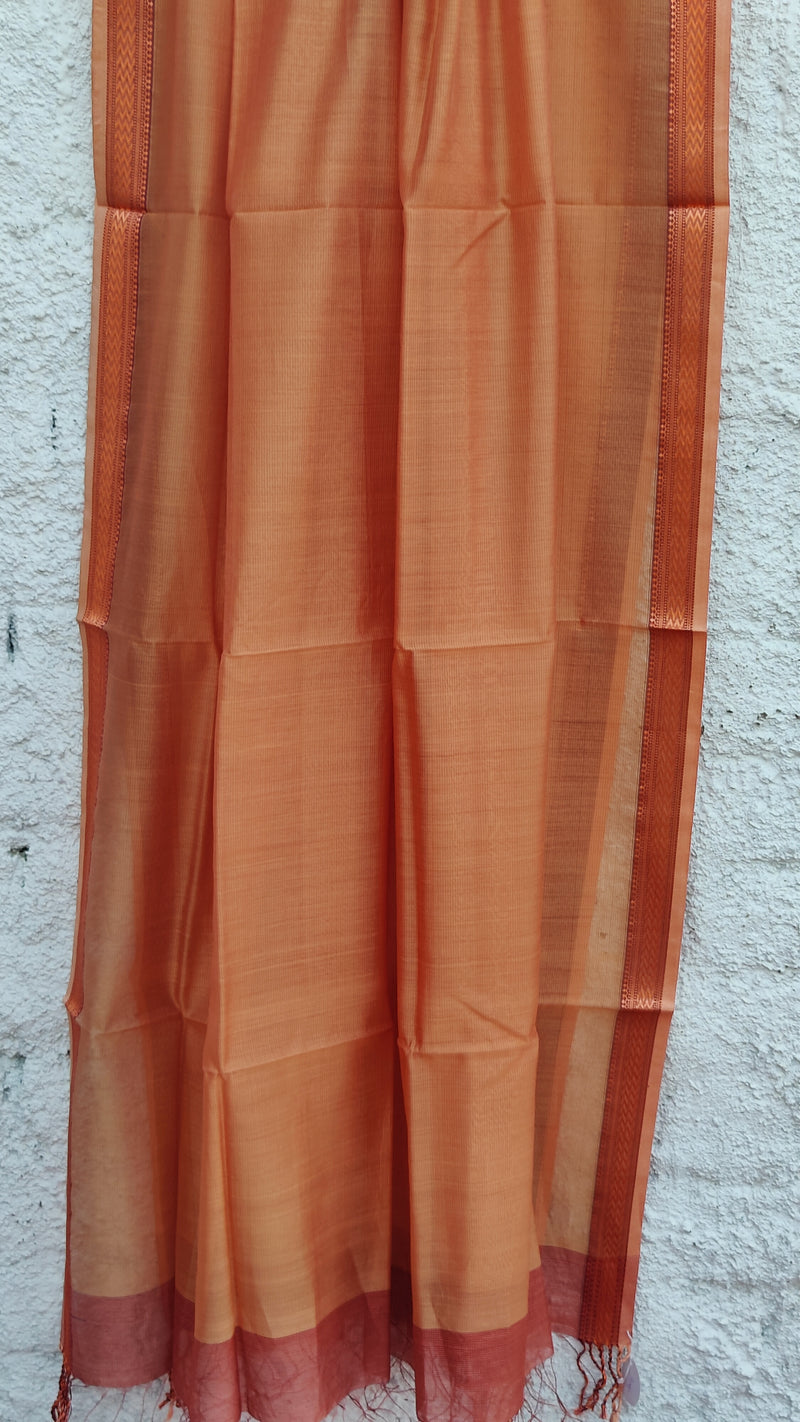 RUST MAHESHWARI SILK DUPATTA