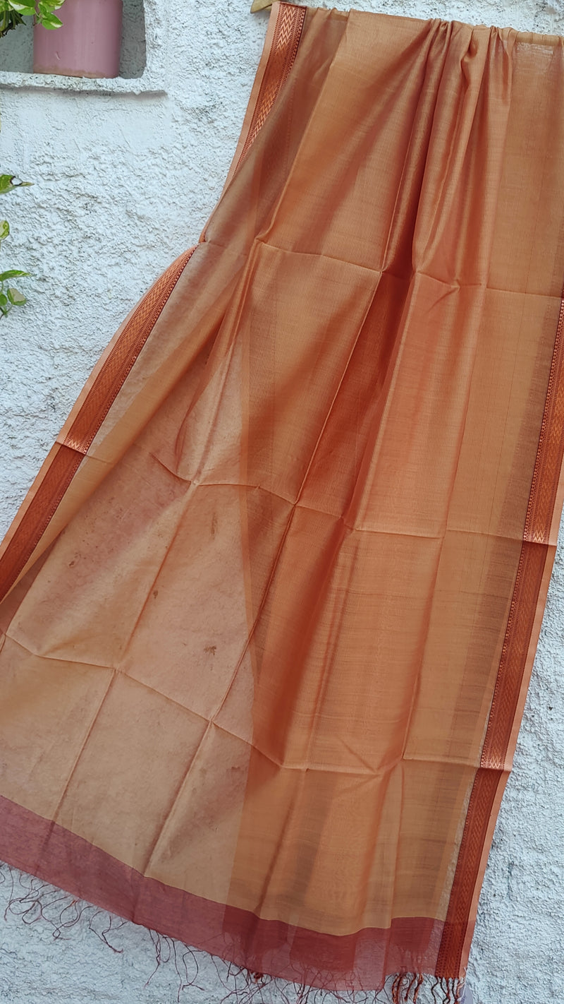 RUST MAHESHWARI SILK DUPATTA