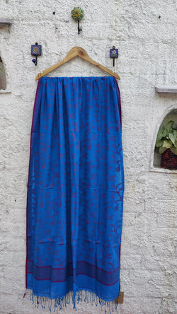 BLUE JAAL MULMUL JAAMDANI DUPATTA