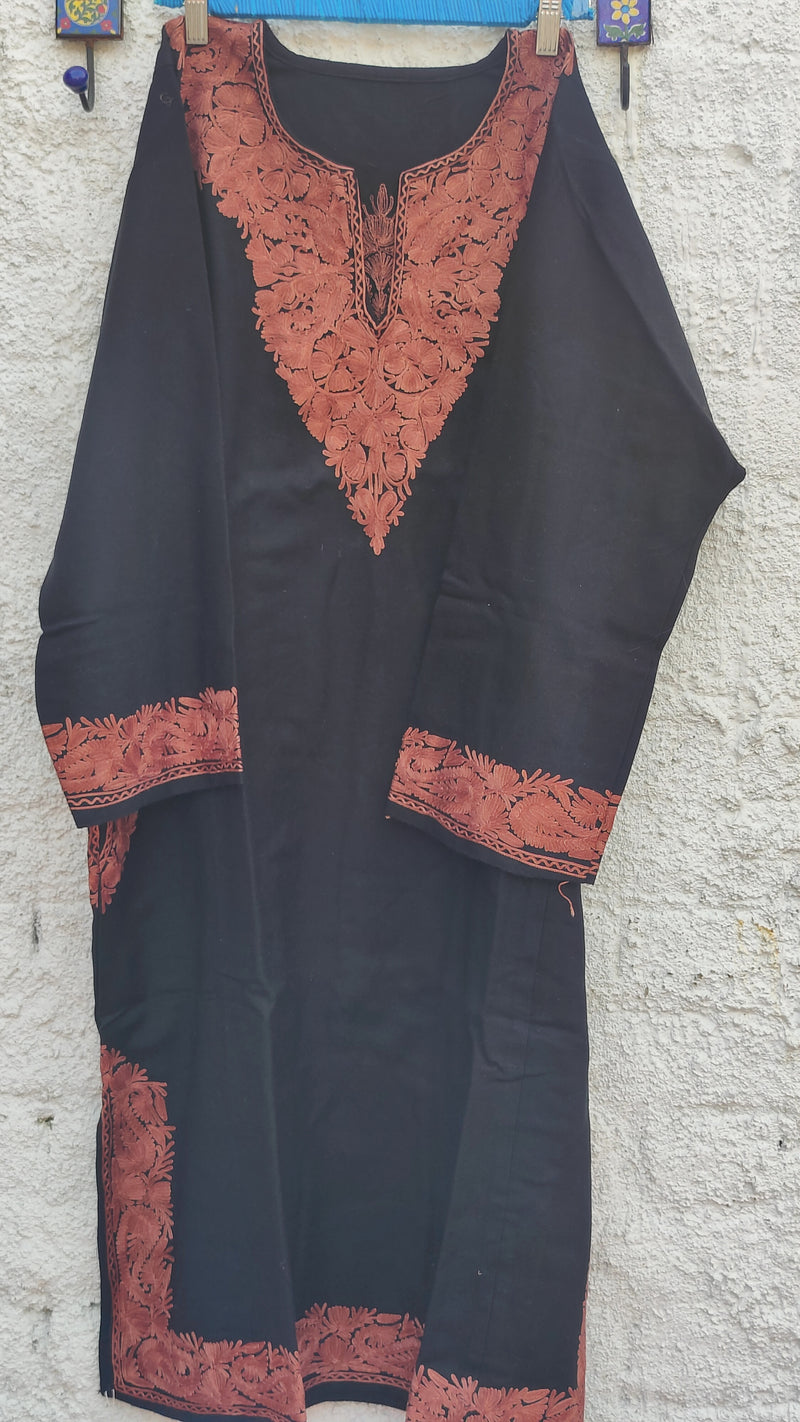 BLACK FIRAN WITH KASHMIRI HAND EMBROIDERY