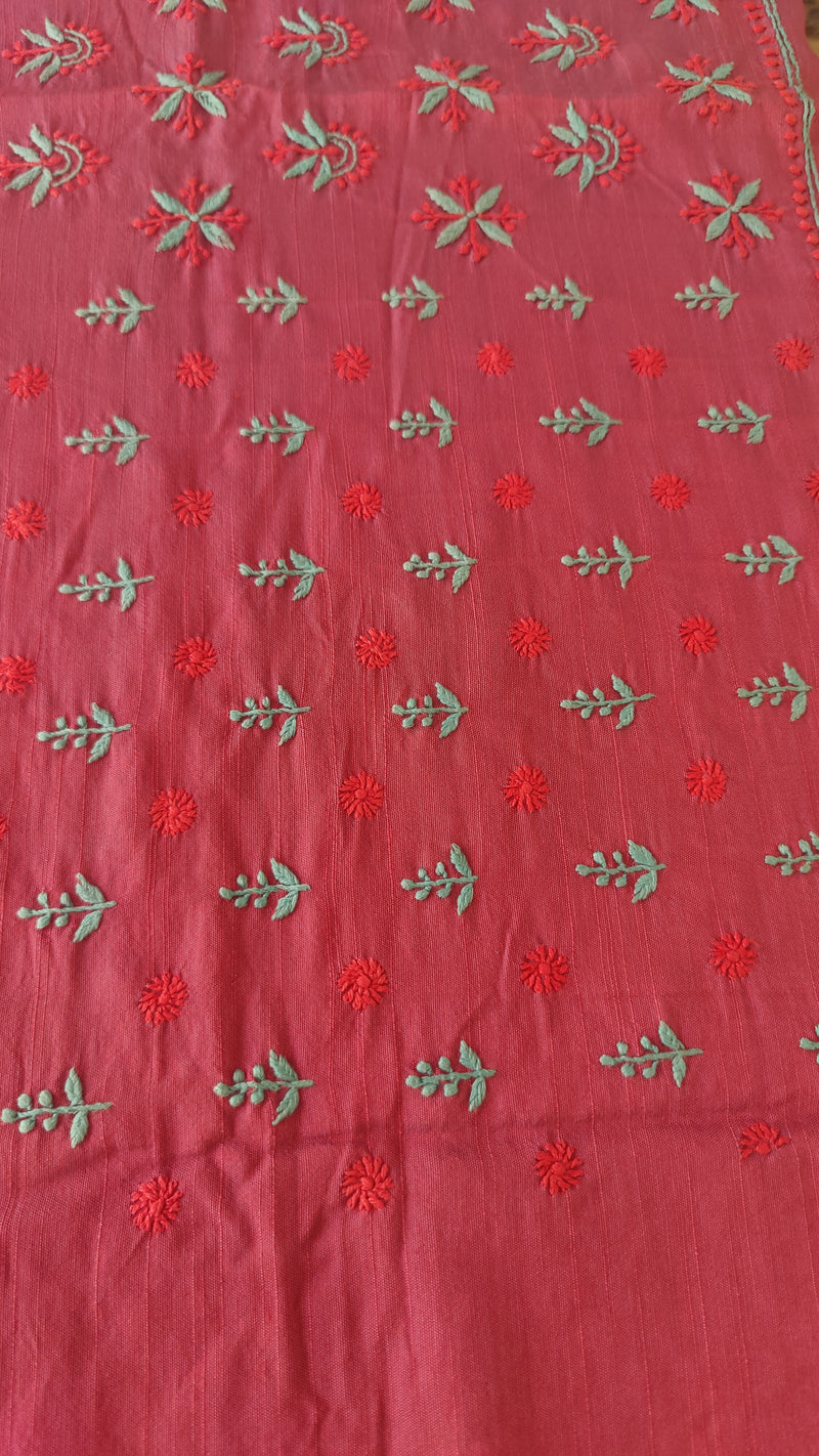 DARK PINK COTTON CHIKANKARI BLOUSE