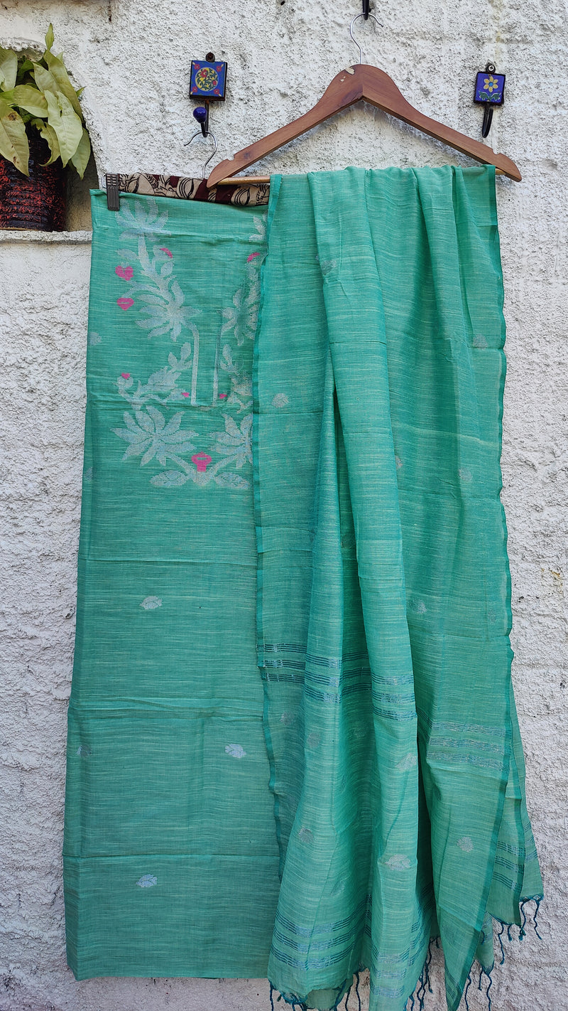 AQUAMARINE GREEN JAMDANI KURTA & DUPATTA