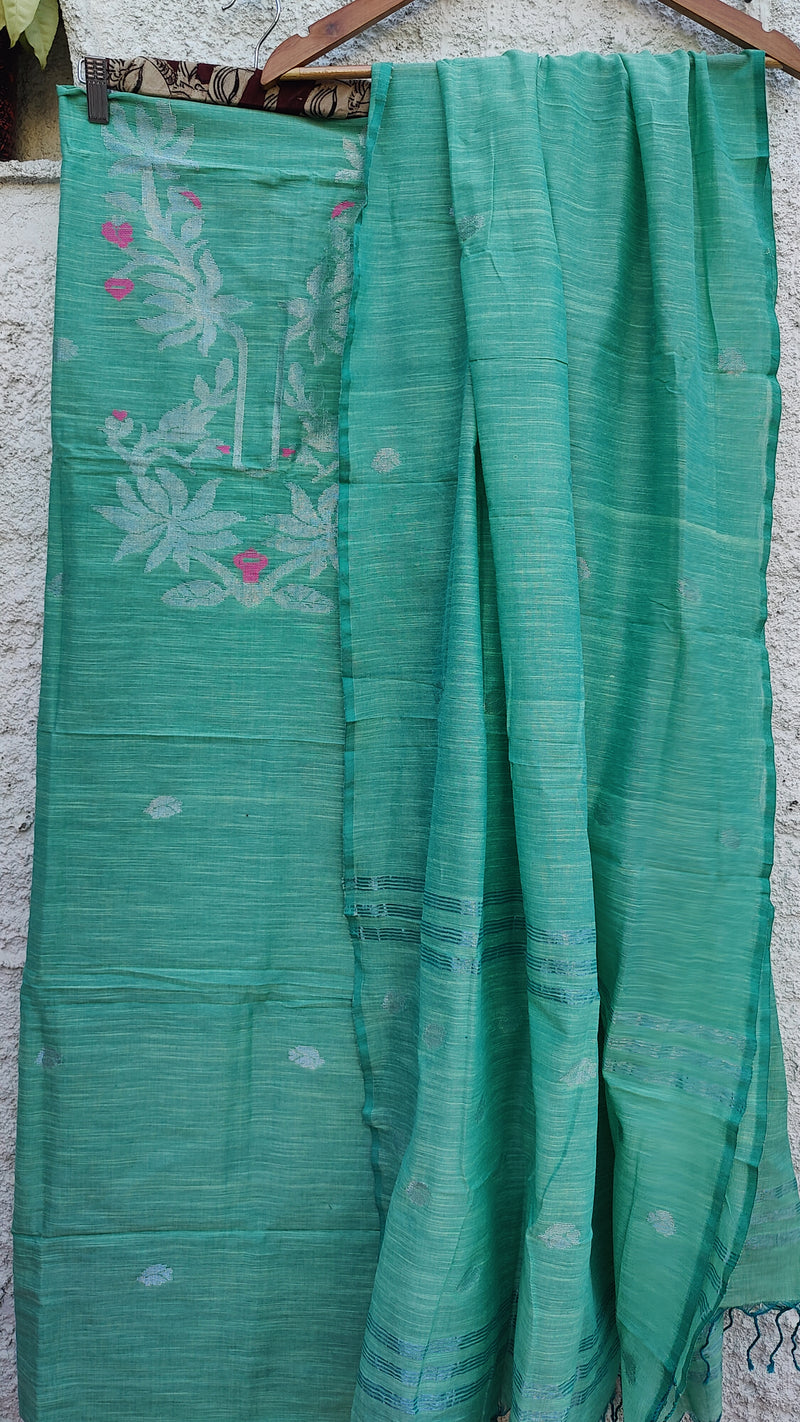 AQUAMARINE GREEN JAMDANI KURTA & DUPATTA