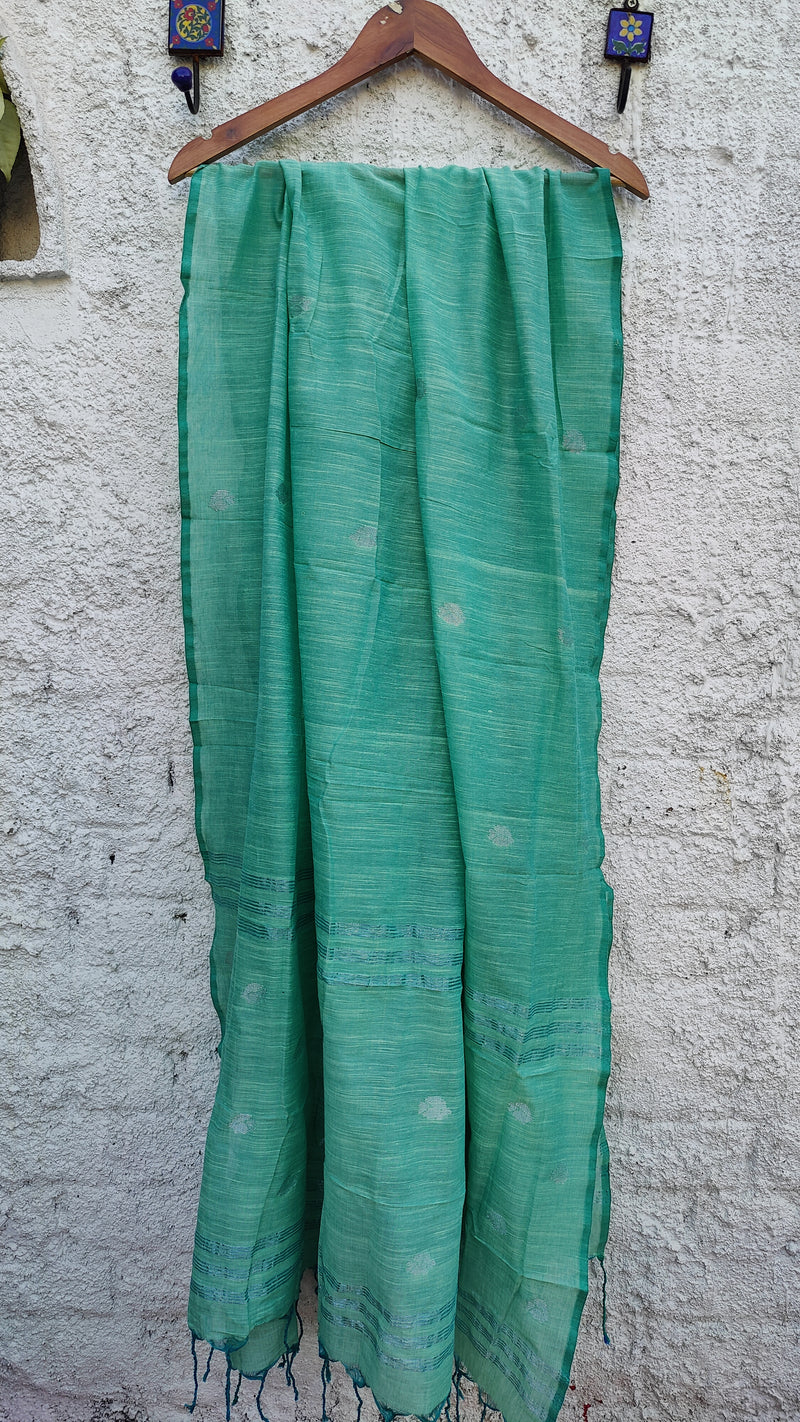 AQUAMARINE GREEN JAMDANI KURTA & DUPATTA