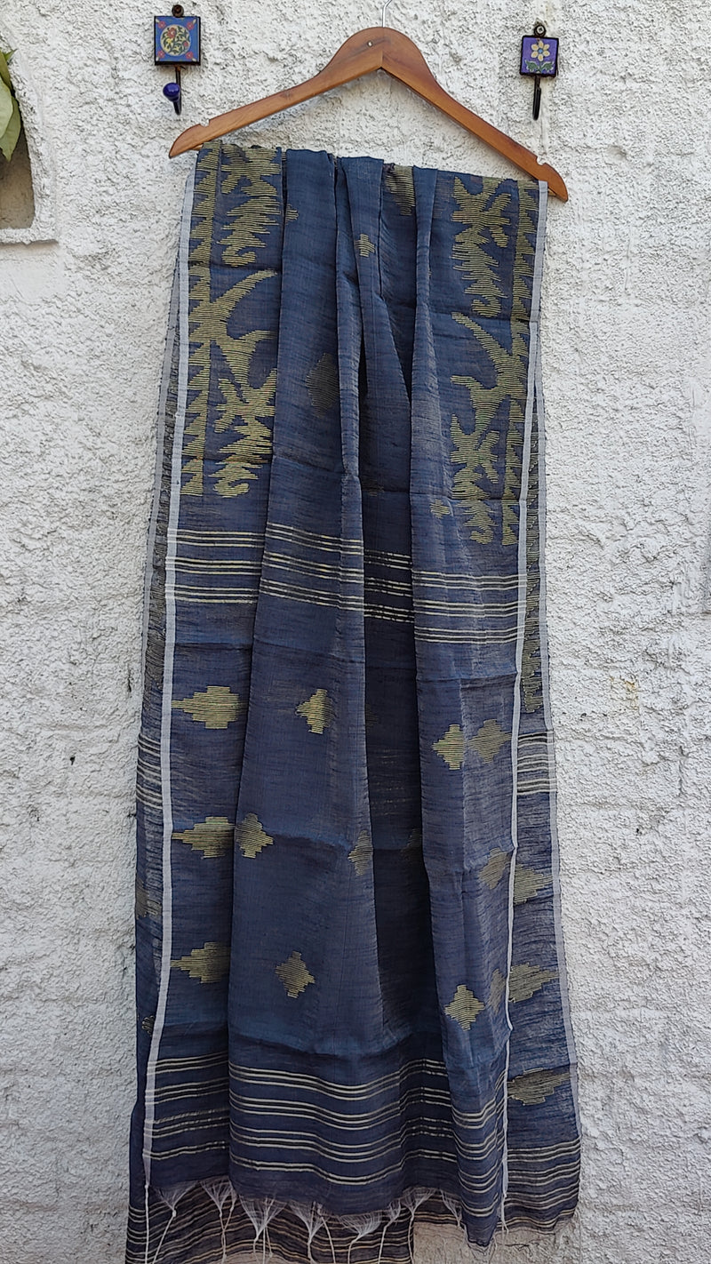 DARK GREY JAMDANI KURTA & DUPATTA