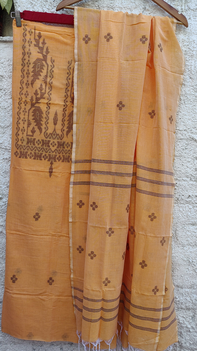 BUTTERSCOTCH ORANGE JAMDANI KURTA & DUPATTA