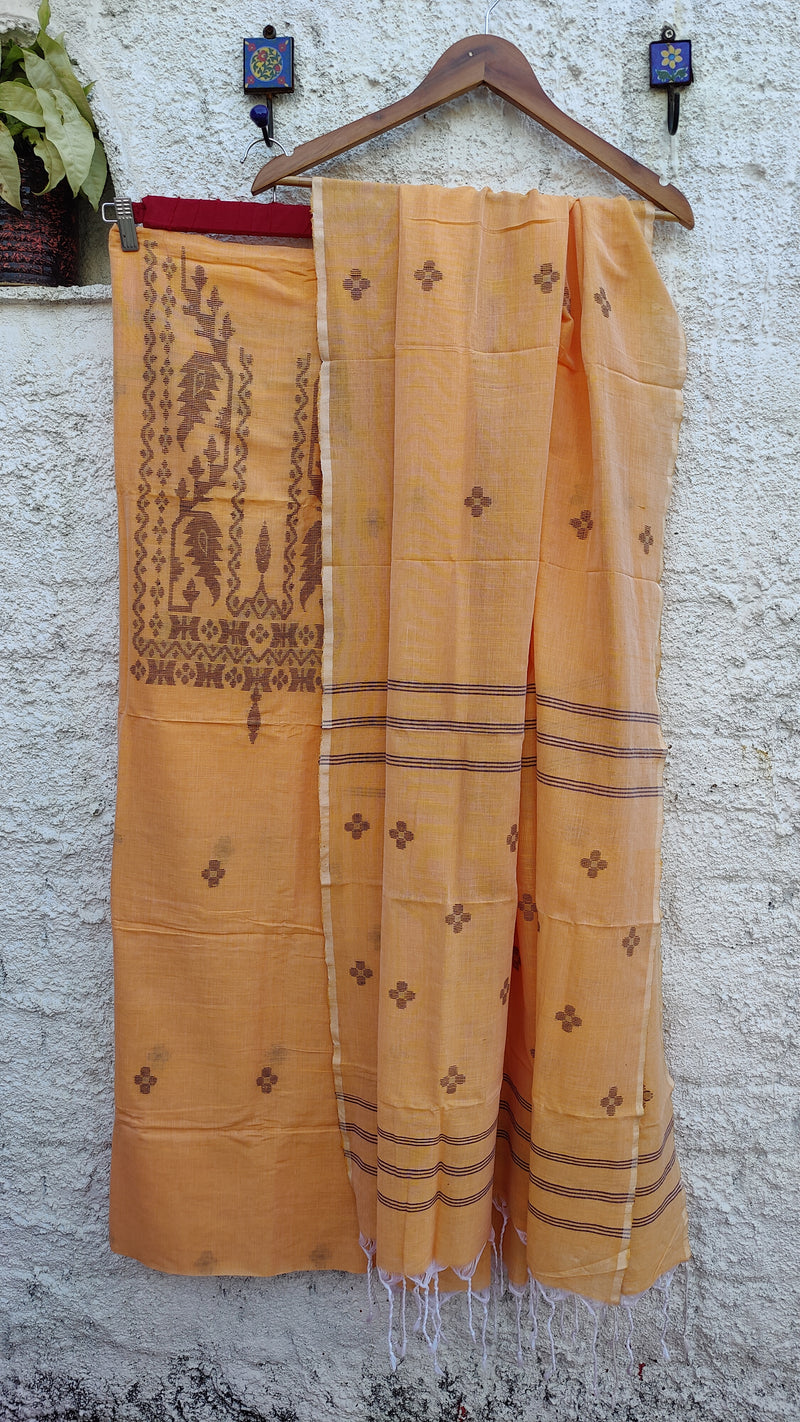 BUTTERSCOTCH ORANGE JAMDANI KURTA & DUPATTA