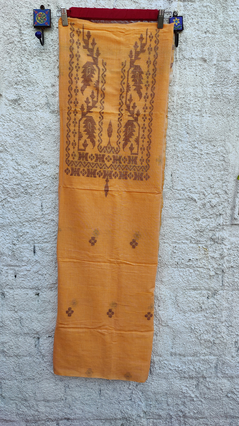 BUTTERSCOTCH ORANGE JAMDANI KURTA & DUPATTA