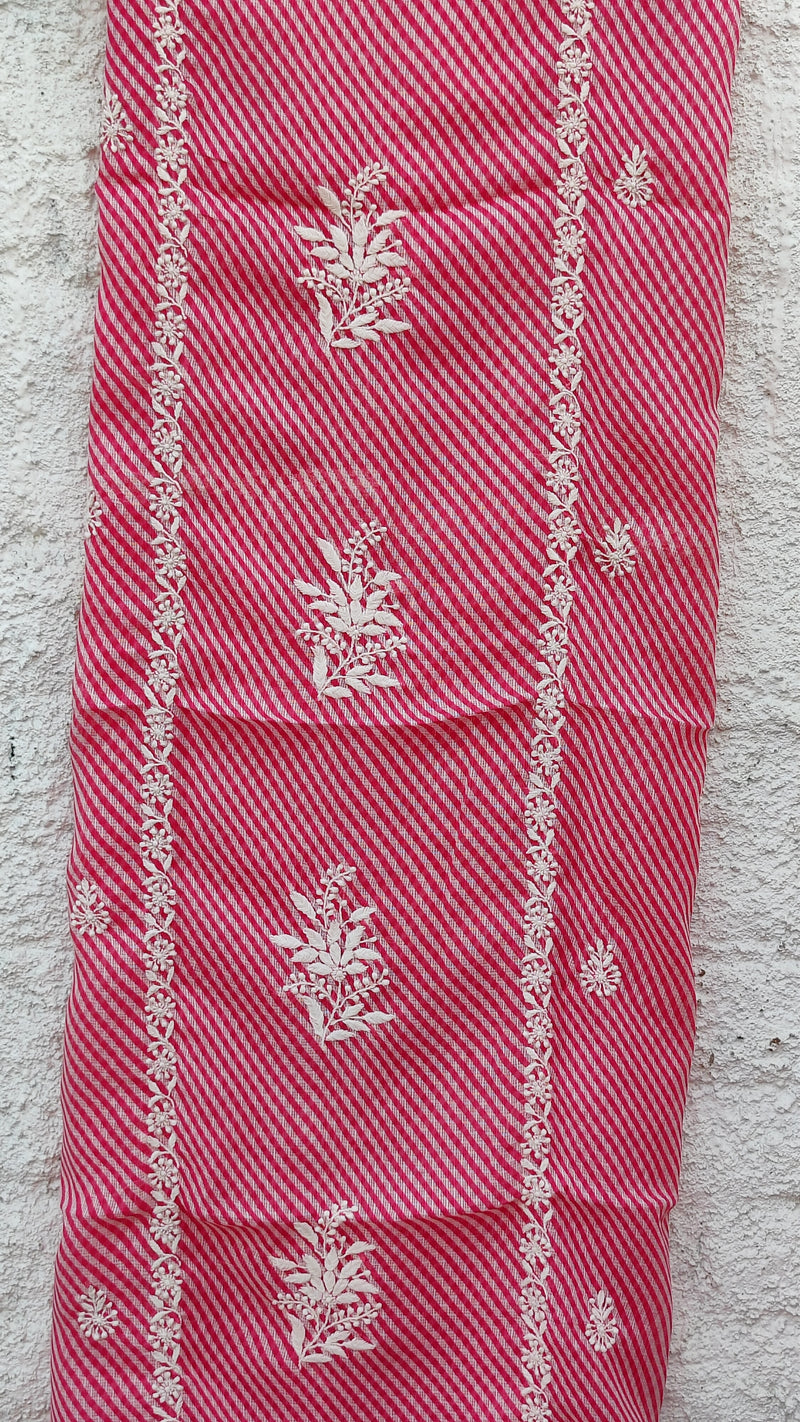 DARK PINK KOTA LEHERIYA KURTA WITH KOTA DUPATTA