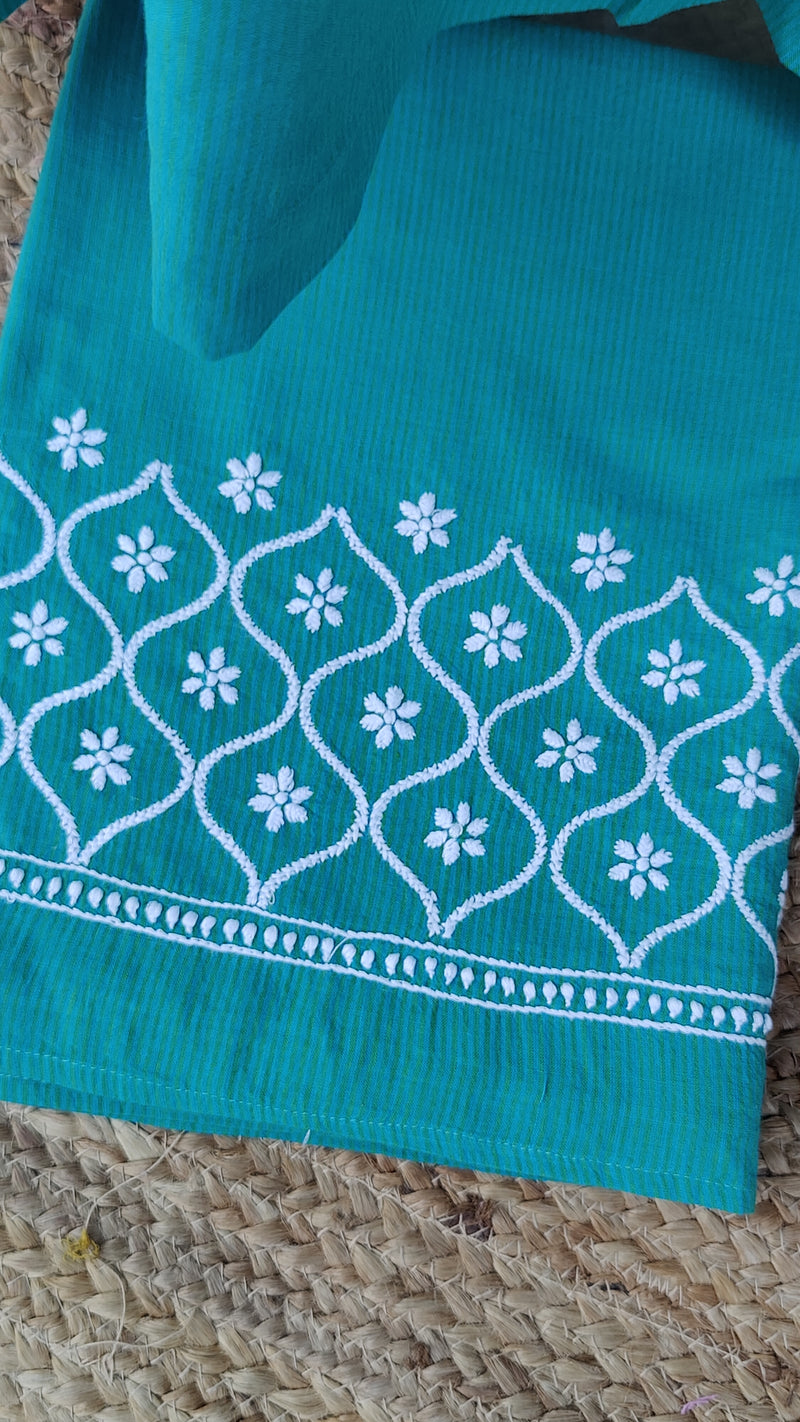 BLUE GREEN MANGALGIRI COTTON CO-0RD SET