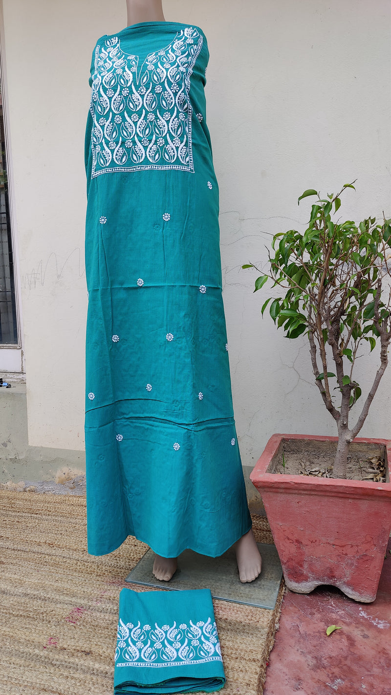 BLUE GREEN MANGALGIRI COTTON CO-0RD SET -2