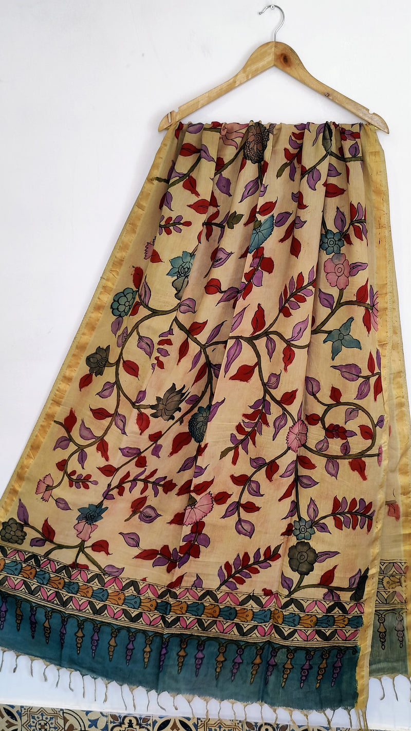 CHENNURI SILK PEN KALAMKARI DUPATTA