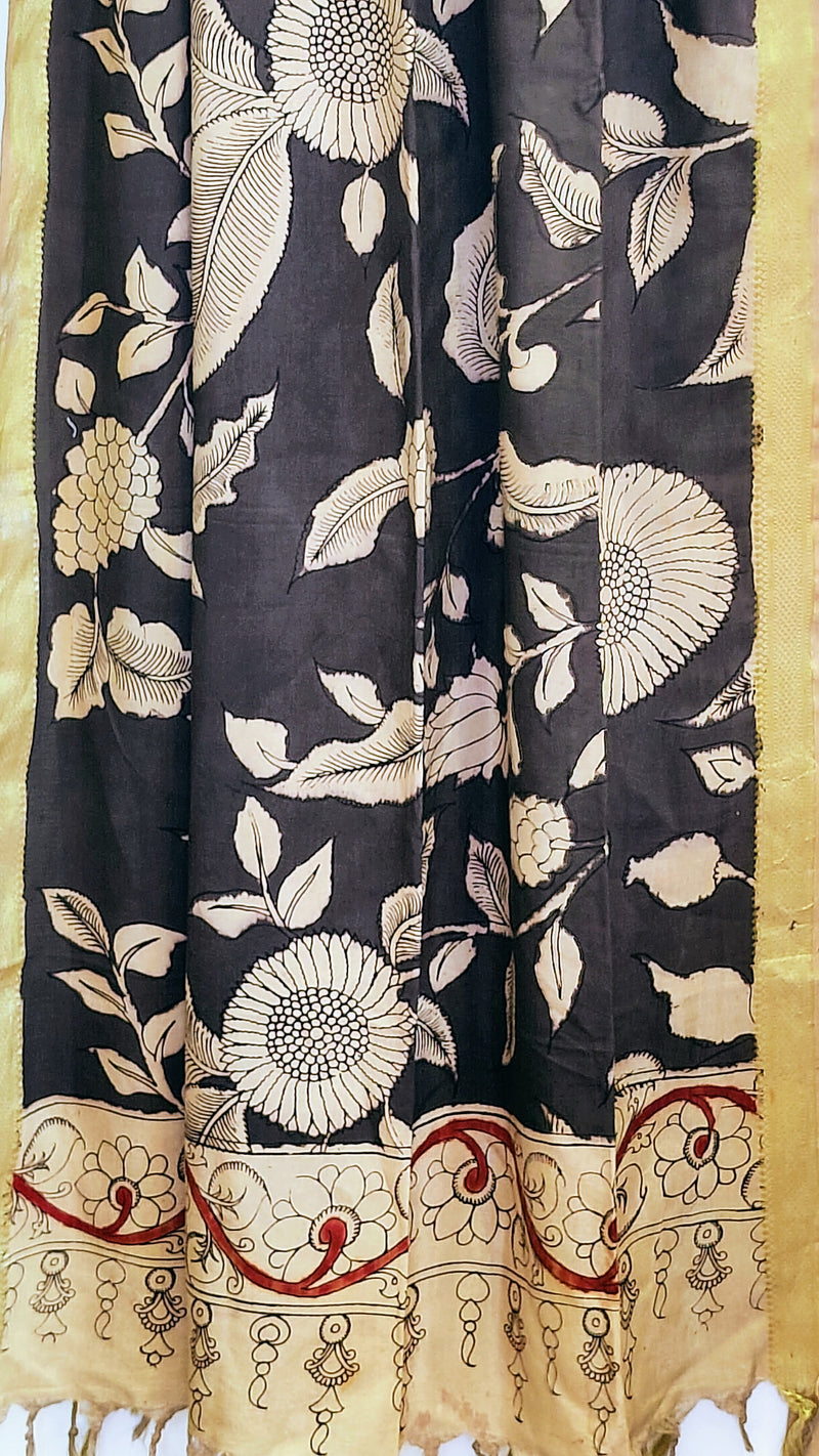 CHENNURI SILK PEN KALAMKARI DUPATTA