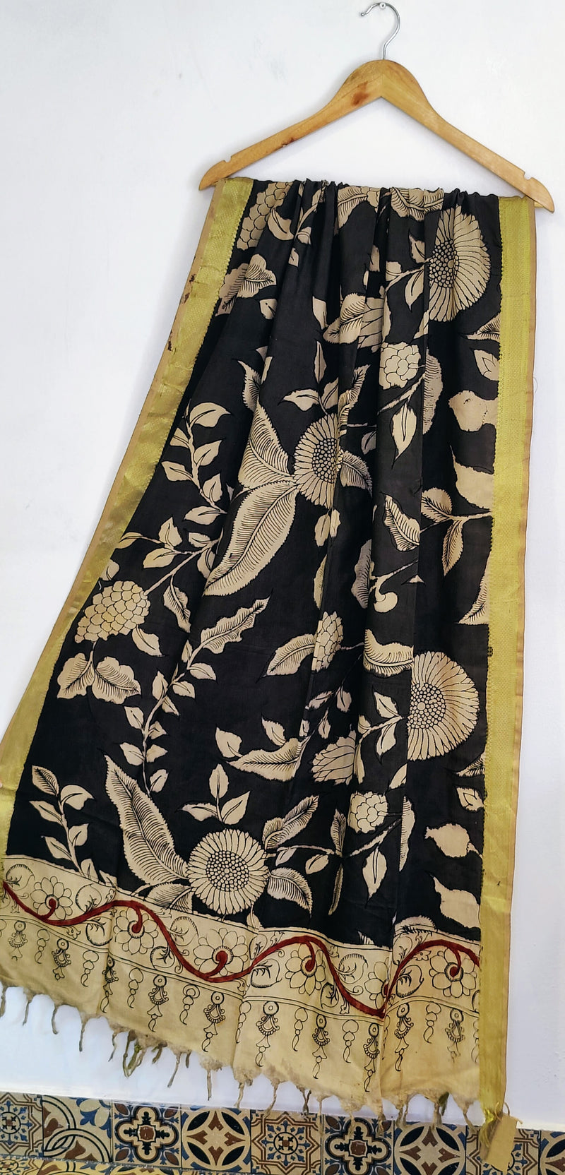 CHENNURI SILK PEN KALAMKARI DUPATTA